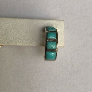Santa Fe Style Sleeping Beauty Turquoise in Sterling Silver Earrings